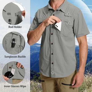 Nuevas camisas de pesca profesionales para hombre, de doble costura, algodón y spandex, fáciles de usar, diseño premium. - Product Image 5