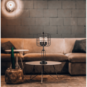 Lampe de table industrielle noire de 26 pouces avec cage en fil métallique et ampoule Edison 1PCS/Cnt 2.96/14.43 - Product Image 1