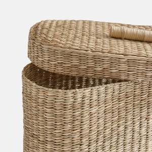 Organisateur de papier toilette en jonc de mer, panier tressé durable avec couvercle et poignée, rangement pour salle de bain, maison, hôtel, vente en gros, B2B - Product Image 3
