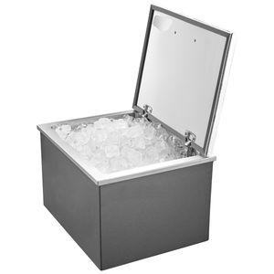 Contenitore refrigerante commerciale in acciaio inox da incasso 20L x 16W x 13H (44,7 Quart) con coperchio a ribalta per esterni - Product Image 1