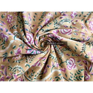 Tissu artisanal indien traditionnel imprimé au bloc, 100 % coton : tissu de couture écologique à teinture naturelle pour la décoration intérieure - Product Image 1