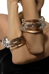 Brazalete de Acrílico de Calidad Increíble, Brazalete de Resina Transparente, Brazaletes para Mujer, Uso en Fiestas, Acrílicos Hechos a Mano, Brazalete Transparente - Product Image 6
