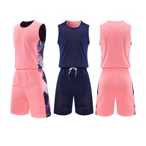 Ensemble de maillot de basket-ball imprimé réversible pour adulte, débardeur sans manches unisexe, short à motif géométrique, évacuation de l'humidité - Product Image 2