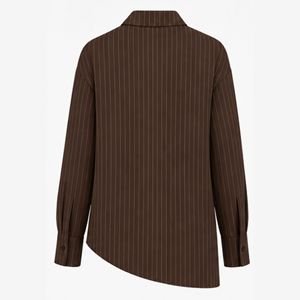 Women's asymmetrical collared button <b>down</b> shirt 100% cotton poplin - Product Image 2