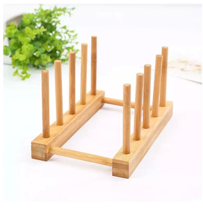 Support à assiettes en bois – Meilleur prix, vente flash – Égouttoir à vaisselle robuste en bois naturel, support pour assiettes et couvercles de casseroles - Product Image 6