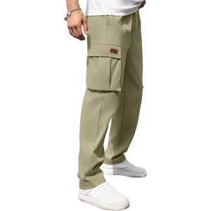 Pantalon cargo décontracté pour homme, multi-poches, grande taille, vêtements d'extérieur d'été, coupe droite, polyester/coton, séchage rapide - Product Image 1
