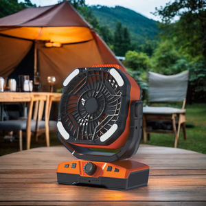 Ventilador oscilante multifunción portátil con luz LED y banco de energía de carga USB para coche al aire libre hogar RV Hotel uso - Product Image 6