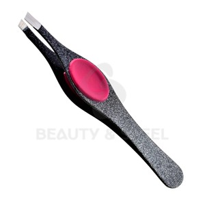 Professional Slanted Tip Eyebrow Tweezers with Ergonomic Rubber Grip for Precision Hair <b>Removal</b> and Facial Grooming - Product Image 4