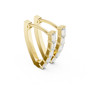 Pendientes de Diamantes Cultivados en Laboratorio de Primera Calidad, Corte Baguette, para Mujer, Oro Amarillo de 14k, Ligeros y Cómodos, para Bodas y Eventos Nocturnos - Product Image 1