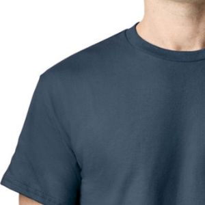 Dark <b>Navy</b> Blue Mens Classic Crew Neck Short Sleeve T Shirt Plain Cotton Tee Regular Fit Casual Basic Custom Logo Wholesale - Product Image 4