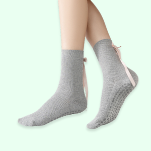 Silicone <b>Grip</b> Spring Eco-Friendly Women Breathable Quiet Noise Crew Cotton Logo Custom Quick Dry Spandex Reduction Running <b>Socks</b> - Product Image 1