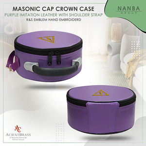 Étui pour casquette de maître maçon royal et sélectionné Cryptic Masonic, violet, brodé à la main avec une bande - Product Image 6