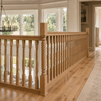 Poteau d'escalier en bois massif 3,5x3,5x35,5 pouces, poteau de balustrade torsadé pour escalier, design traditionnel, durable, pour balcon