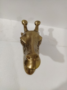 Escultura de Pared de Cabeza de Jirafa Grande de Metal, Estatua de Metal Fundido, Figura Decorativa - Product Image 3