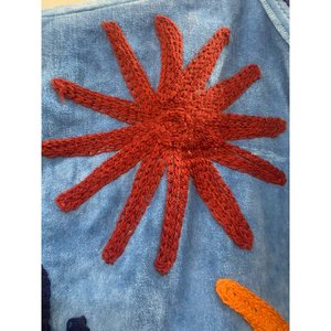 Handmade Embroidered Velvet <b>Jacket</b> Women Mandarin Collar Full Sleeve Floral Pattern Open Front Spring Coat - Product Image 4