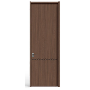 Diseños de Puertas Modernas de MDF con Película de PVC para Interiores de Villas y Hoteles, Puerta de Madera Sólida para Dormitorio con Protección Contra la Humedad y las Termitas - Product Image 1