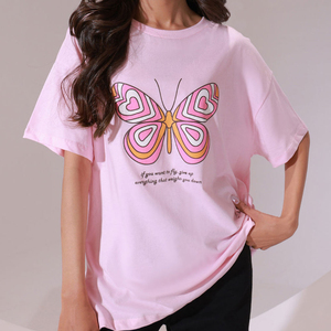 Camiseta informal estampada de verano para mujer, camiseta de algodón transpirable, ropa femenina cómoda y ligera de manga corta - Product Image 1