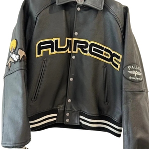 Chaqueta Varsity Hypebeast Streetwear, Avirex x Palace Zomby de Cuero, Colaboración Limitada, Impermeable y Ecológica, Alta Calidad - Product Image 4