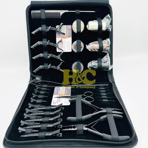 Kit d'outils pour extensions de cheveux noirs en acier inoxydable de qualité chirurgicale, professionnel, pour micro-perles et extensions à bandes adhésives, avec pinces - Product Image 6