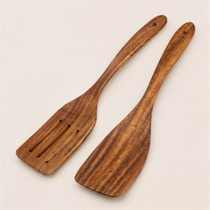 Ensemble de 4 cuillères et spatules de cuisine écologiques en bois d'acacia naturel, design moderne, ustensiles de cuisine antiadhésifs - Product Image 5