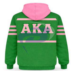 Alfa |   Kapa |   Vestido con Capucha Oversize Sólido Alpha AKA Sorority - Tallas Grandes, Transpirable, Antiarrugas, Estilo Urbano, Otoño - Product Image 2