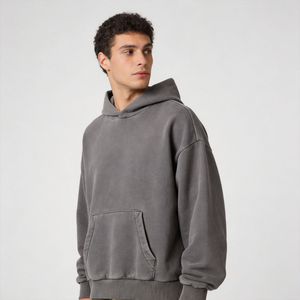 Sudadera con Capucha de Corte Cuadrado para Hombre, Personalizada, de Algodón Grueso, Fabricante OEM de Marca Privada - Product Image 4