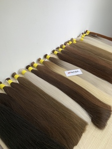 Factory Price Luxury Quality 100g Bulk Virgin Human Hair Extensions Straight 20-30 Inches <b>Double</b> Drawn Ends Silky No Shedding - Product Image 1