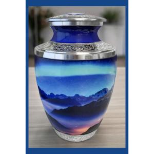 American Flag Metal Cremation Urn Decorative Keepsake Vase Traditional Design Durable Tabletop Handmade Adult Urn Large Capacity - Product Image 3