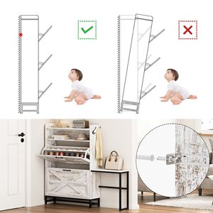 Scarpiera Bianca di Grande Capacità per Ingresso e Balcone, Scaffali e Supporti per Scarpe - Product Image 5