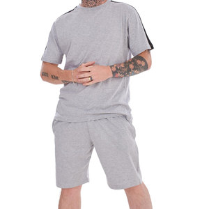 Men's Casual Summer Sports Tracksuit 2-Piece Short Sleeve T-Shirt & Shorts <b>Set</b> Neck Quick-Dry Breathable Cotton Workout <b>Twin</b> <b>Set</b> - Product Image 3