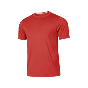 เสื้อยืดคอกลมแขนสั้นผู้ชายผ้าฝ้ายแท้ 100% สกรีนโลโก้ด้านหน้าสองสี แบบ OEM สั่งทำได้ ระบายอากาศ แห้งเร็ว เหมาะสำหรับออกกำลังกาย - Product Image 3