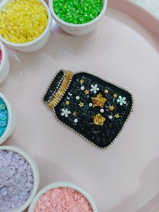 Gold Bee <b>Sequin</b> Embroidered Patch Beaded Insect Applique for <b>Jackets</b> Dresses Bags Shoes Fashion Accessories - Product Image 2