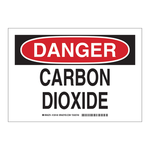 Panneau PVC Danger Dioxyde de Carbone Brady pour les Zones de Sécurité en Laboratoire et Industrielles - Product Image 1