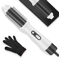 Sèche-cheveux brosse ionique professionnel 3-en-1 à flux d'air avec chauffage rapide PTC pour salon et hôtel – Boucles rebondissantes