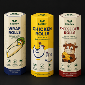 Custom Printed Biodegradable <b>Disposable</b> Eco Paper Chicken Shawarma Craft Box Arabic Burrito Sandwich Kebab Roll Packaging Box - Product Image 1