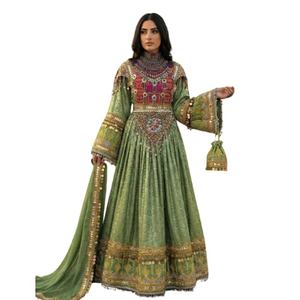 Robe formelle afghane moderne faite à la main pour femmes, broderie, tissu de haute qualité, pour fêtes et événements culturels, robe Kuchi afghane - Product Image 1