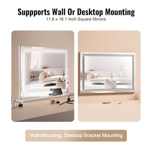 Specchio da Trucco LED con Ingrandimento 5X, Alimentazione USB, Tre Modalità di Illuminazione, Controllo Touch Intelligente, Design Grande - Product Image 4