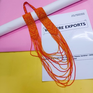 สร้อยคอประดับมุกเทียมทำมือ ดีไซน์ดอกกุหลาบสีน้ำเงิน งานฝีมือช่างฝีมือสำหรับผู้หญิง เหมาะสำหรับงานปาร์ตี้ - Product Image 3