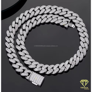 Cadena Cubana de Lujo con Diamantes de Moissanita, Chapada en Plata de Ley 925, Joyería Hip Hop para Hombre - Product Image 5