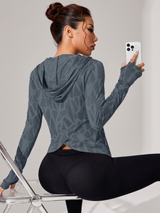 Long Sleeve Breathable Lightweight Yoga <b>Jacket</b> <b>Workout</b> Gym Clothing New Style 2026 Fashion Spandex - Product Image 5