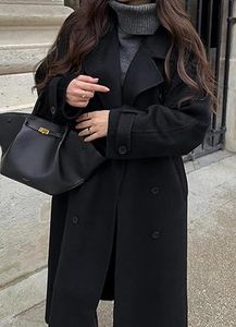 Manteau Trench Long et Ample en Laine Respirante, Double Boutonnage, Grande Taille, pour l'Hiver – Vente en Gros - Product Image 2