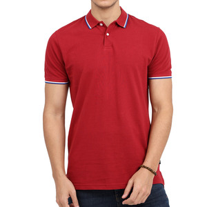Contrast Trim Collar and Cuffs Cotton Mesh Made Polo T <b>Shirts</b> Casual Outerwear Supplier Short Sleeve Regular Fit Embroidery Polo - Product Image 2