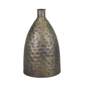 Vase en métal bronze antique fait main - Grand vase décoratif texturé pour table - Vase de décoration haut de gamme en fer martelé pour la maison - Product Image 1