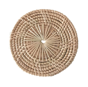 Ensemble de tapis en rotin pur fait main, design classique et unique, sous-verres pour le rangement des accessoires à thé - Product Image 3