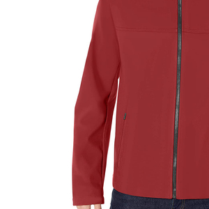 <b>Mens</b> Solid Red Softshell Jacket Lightweight Zip Up Windbreaker Outdoor Casual Coat Comfortable Spring Fall Daily Wear Outerwear - Product Image 3