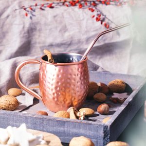 Venta al por Mayor de Artículos de Bar, Taza de Cobre Puro de 450 ml con Diseño Martillado para Agua, Cócteles, Mocktails, Cerveza, Moscow Mule - Product Image 1