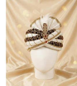Turbante de Terciopelo de Lujo para Novio, Safa con Kundan Kalgi, Pagri Premium para Boda, Tocado Tradicional Indio para Hombre - Product Image 3