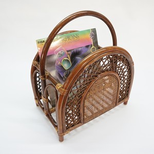 Decoración de mesa, revistero de ratán, soporte para revistas hecho a mano, accesorios de oficina - Product Image 5