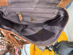 Bolso de mano con flecos para mujer, de cuero auténtico con grabado artesanal, estilo gitano bohemio, con pelo de animal, hecho a mano, bandolera de cuero auténtico estilo western - Product Image 6