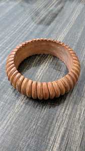 Hand Carved Wooden Bangle Natural Wood Textured <b>Bracelet</b> Eco Friendly <b>Boho</b> Jewelry Chunky Statement <b>Bracelet</b> Gift - Product Image 2